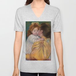 Mother and Child, Maternal Kiss, 1897 by Mary Stevenson Cassatt V Neck T Shirt