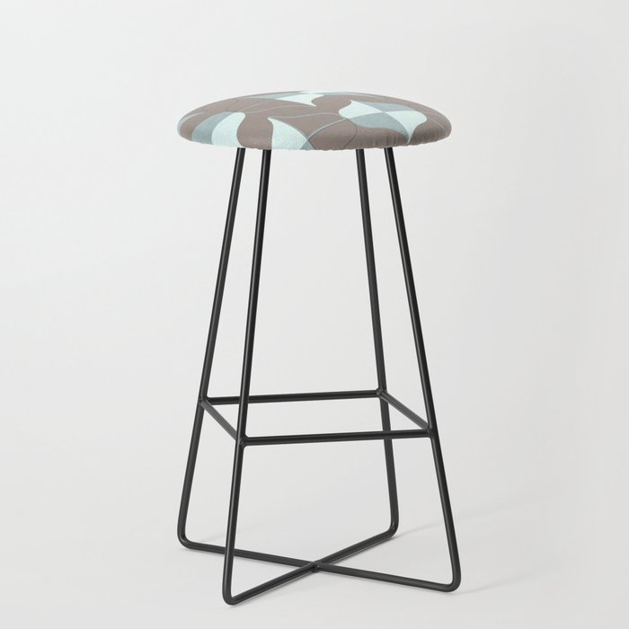 WHALE SONG Midcentury Modern Organic Shapes Warm Gray Bar Stool