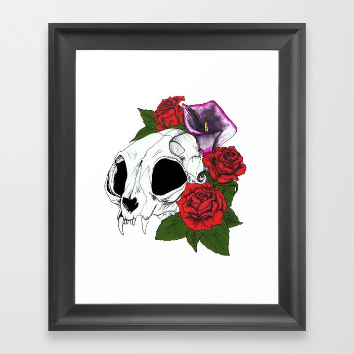 Kitty Skull Framed Art Print