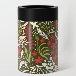 holiday floral Can Cooler