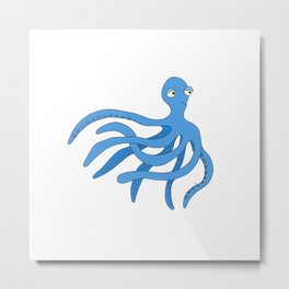 Blue Octopus Metal Print | Acuario, Octopussy, Cartoon, Octopusdrawing, Azul, Octopusdecor, Animalcartoon, Cuteanimalcartoon, Aquarium, Pulpo 