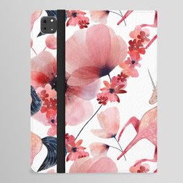 Pastel Wild Unicorn Flower Pattern iPad Folio Case