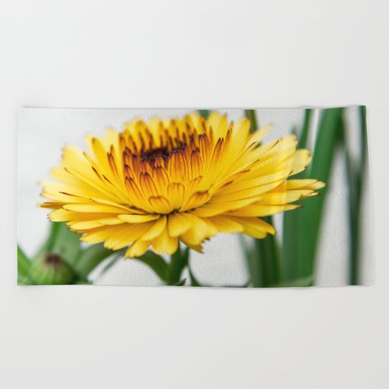 Yellow flower Beach Towel