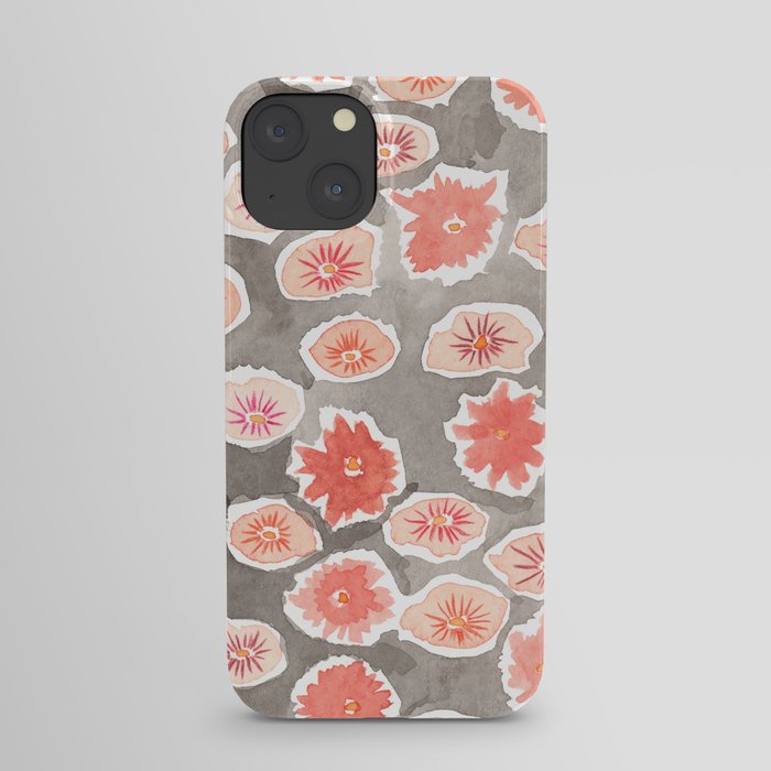Watercolor flowers pink and gray by robayre iPhone Case