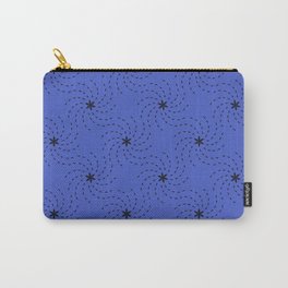 Geometrical Sunflower Seeds Blue&Black Carry-All Pouch | Geometric, Design, Abstract, Seasonal, Blue, Botanical, Floral, Pattern, Fall, Homedecor 