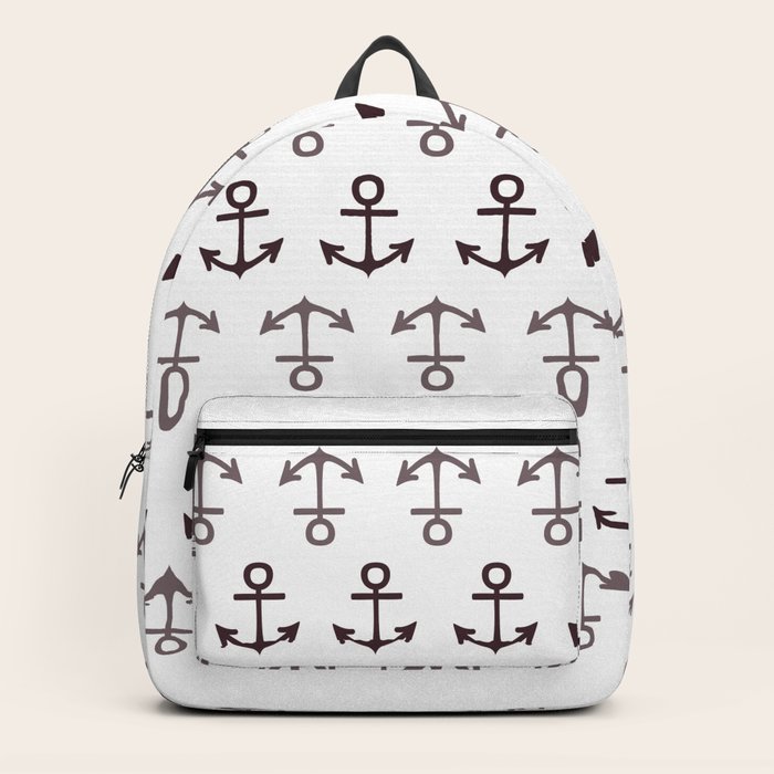 Nautical Seafarer Anchor Retro Seamless Pattern Backpack by Abstraction