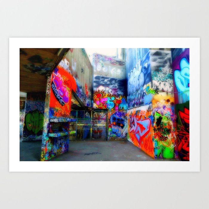 Graffiti Street Art Southbank Skate Park London Art Print By Andyevansphotos Society6