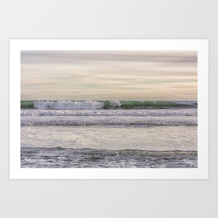 Winter waves at the beach Art Print