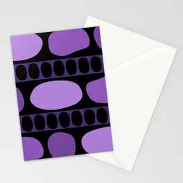 Tribal Art Rock Pattern Black Purple Stationery Card