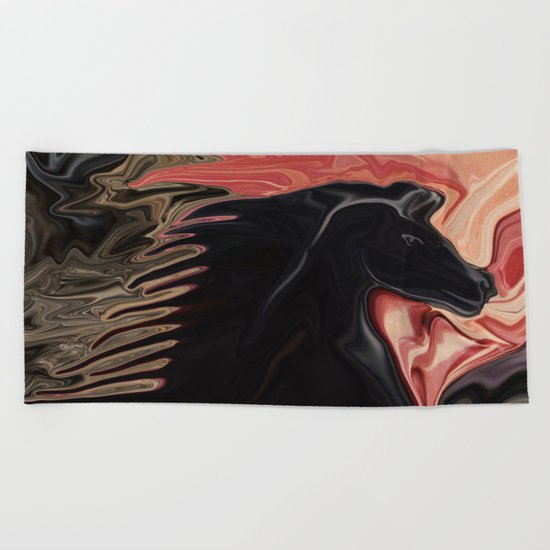 Stallion with the Heart of a Cat Beach Towel