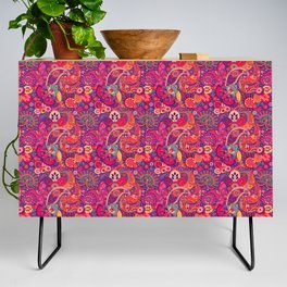 Epic Oriental Hippie Bohemian Traditional Moroccan Handmade Floral Seamless Pattern Artwork Credenza