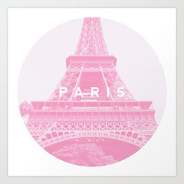 Pink Eiffel Tower, Paris Art Print