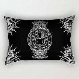 Buddha Flower Of Life Yoga Meditation Rectangular Pillow