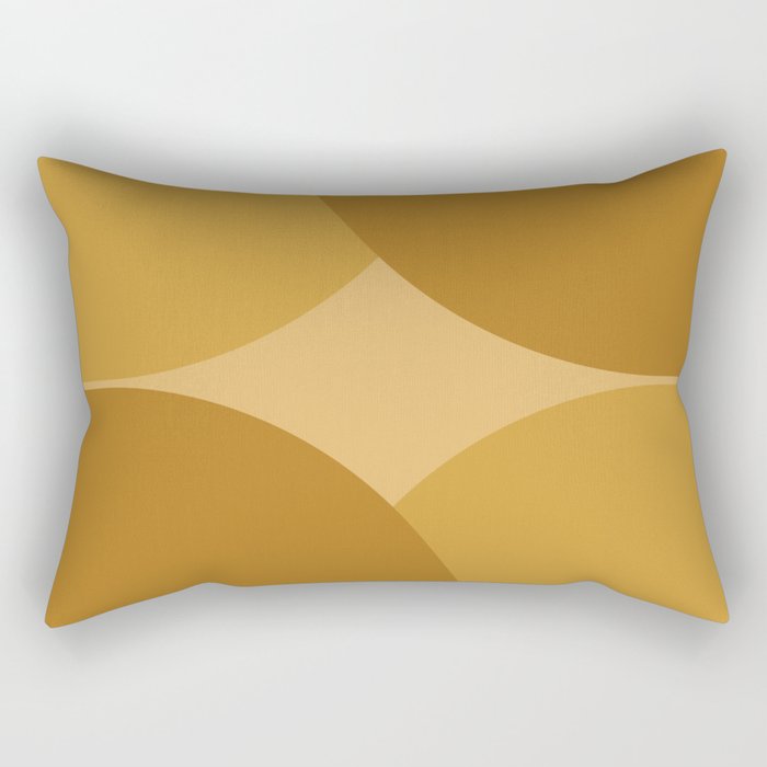 Mustard Yellow Semi-Cricles, Mid-Century Modern Arches Rectangular Pillow