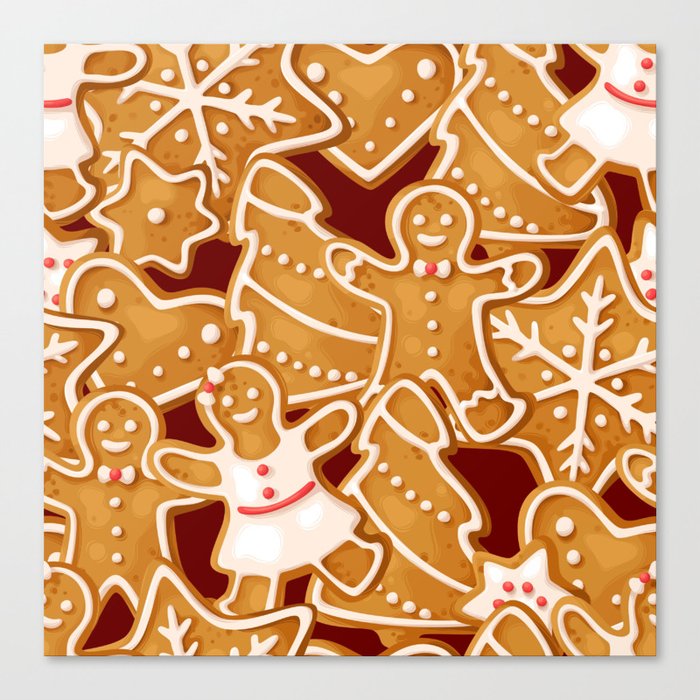 Gingerbread Pattern Canvas Print