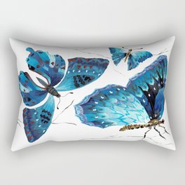 Aesthetic blue butterflies Rectangular Pillow