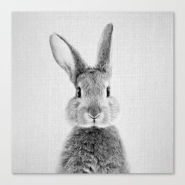 Rabbit - Black & White Canvas Print