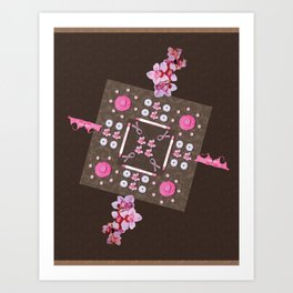 Breast Cancer Survivor Kaleidoscope Art Art Print