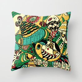 Rooster - 12 Animal Signs Throw Pillow