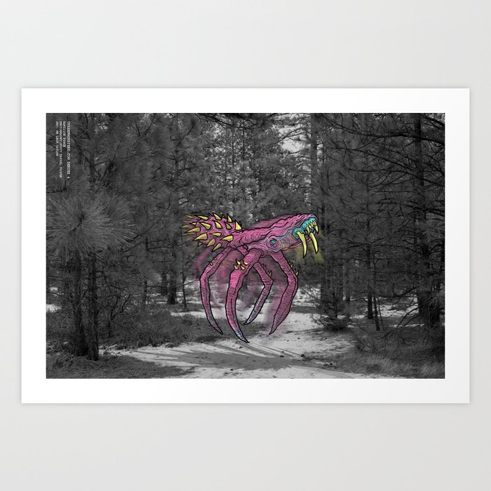 Unseen Monsters of Mount Shasta - Sqwizick Pinch Art Print