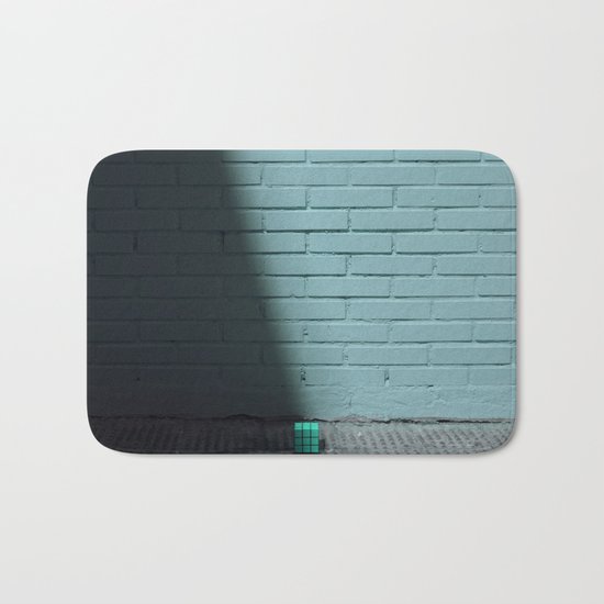 Blue and shady cube Bath Mat