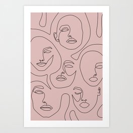 Blush Faces Art Print