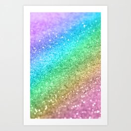 Rainbow Princess Glitter #1 (Faux Glitter) #shiny #decor #art #society6 Art Print