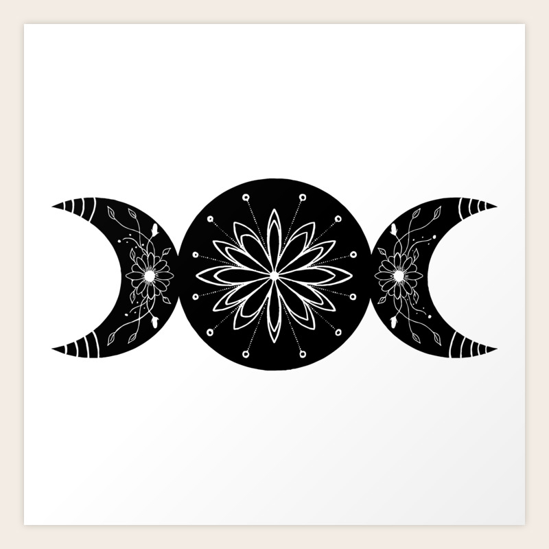 Triple Moon Goddess Moon Flowers Art Print By Pantaraart Society6 Triple lunar goddess hecate ancient greek mythology hand drawn black and white isolated vector illustration. triple moon goddess moon flowers art print by pantaraart