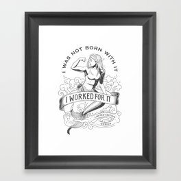 Gym mermaid Framed Art Print