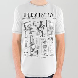 Chemistry Teacher Student Science Laboratory Vintage Patent All Over Graphic Tee