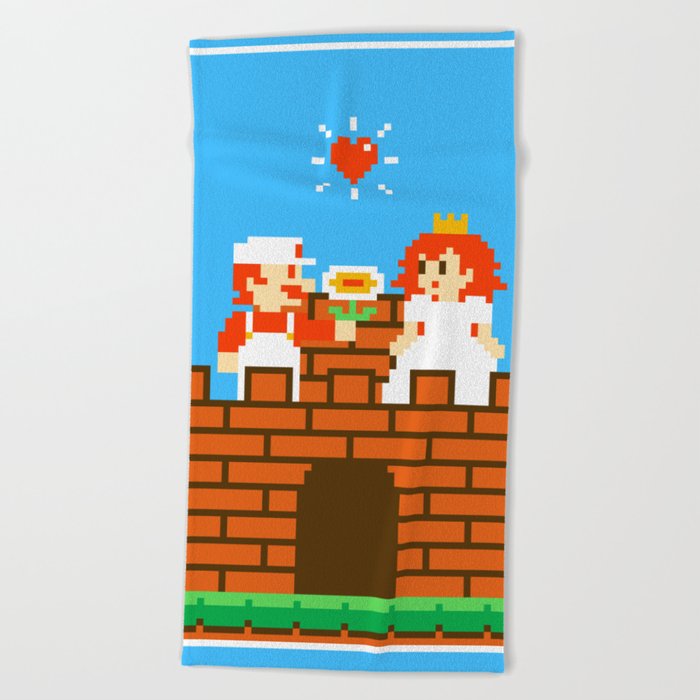 Mario Peach Castle Beach Towel By G A M E O V E R Society6