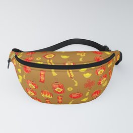 Pattern with Chinese Symbols for Holidays Fanny Pack