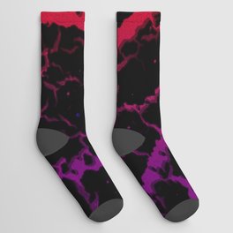 Cracked Space Lava - Purple/Red Socks