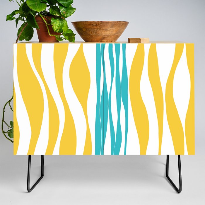 Ebb and Flow - Turquoise & Yellow Credenza