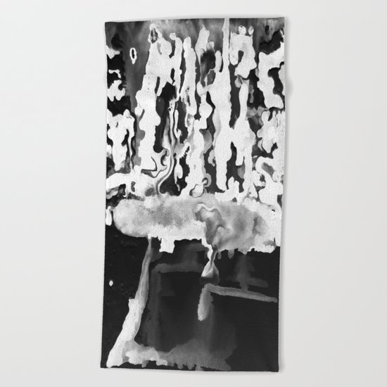 Dripping Tease in White and Black Beach Towel