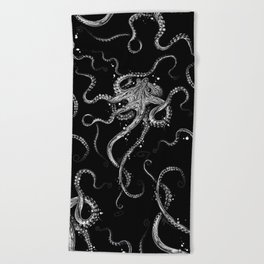 Octopus (black) Beach Towel