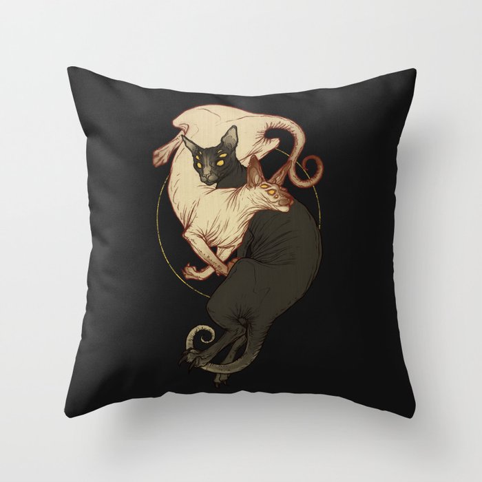 Monster Kitties Throw Pillow