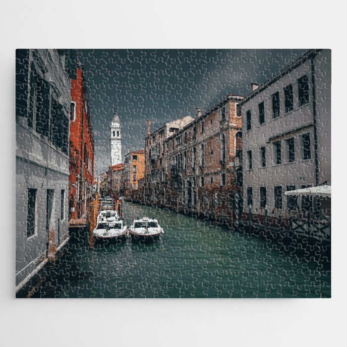 Venice Italy with gondola boats surrounded by beautiful architecture along the grand canal Jigsaw Puzzle