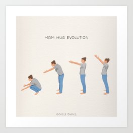 Mom Hug Evolution Art Print