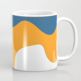 Liquid - Colorful Fluid Summer Vibes Beach Design Pattern in Blue and Orange Mug