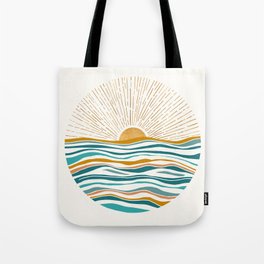 The Sun and The Sea - Gold and Teal Tote Bag