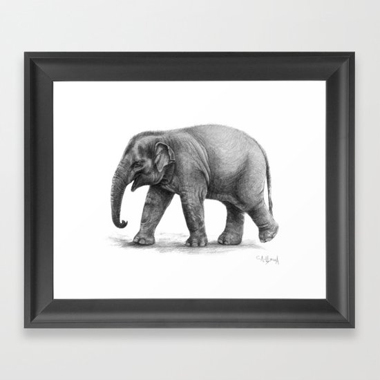 Elephant Baby G092 Framed Art Print