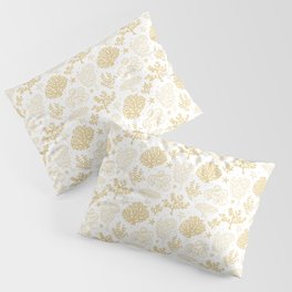 Beige Coral Silhouette Pattern Pillow Sham