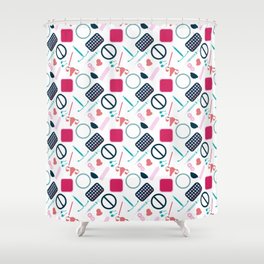 Contraception Pattern Shower Curtain