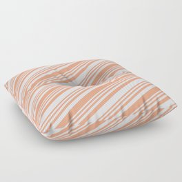 [ Thumbnail: Light Salmon and Lavender Colored Lined/Striped Pattern Floor Pillow ]