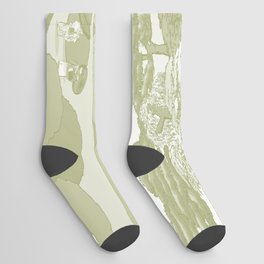 Japan Mural - Celadon Gradient Socks