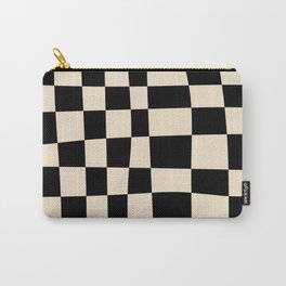 Abstract Checkerboard black Carry-All Pouch