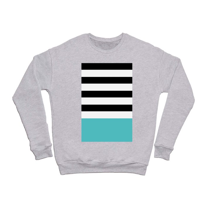 Black and turquoise stripes  Crewneck Sweatshirt