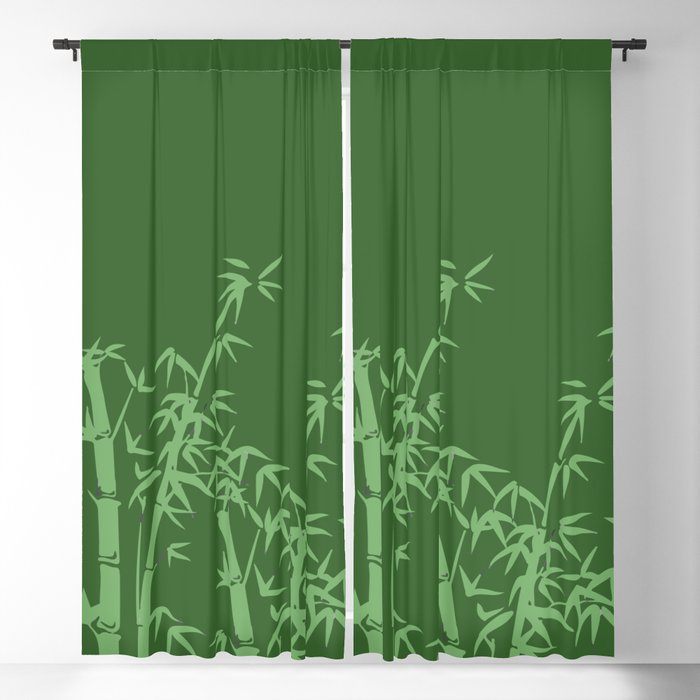 Bamboo Design Green All Blackout Curtain By Move Art Society6