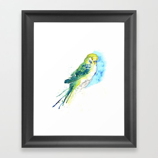 Budgie Series - I - Proud Blue Framed Art Print